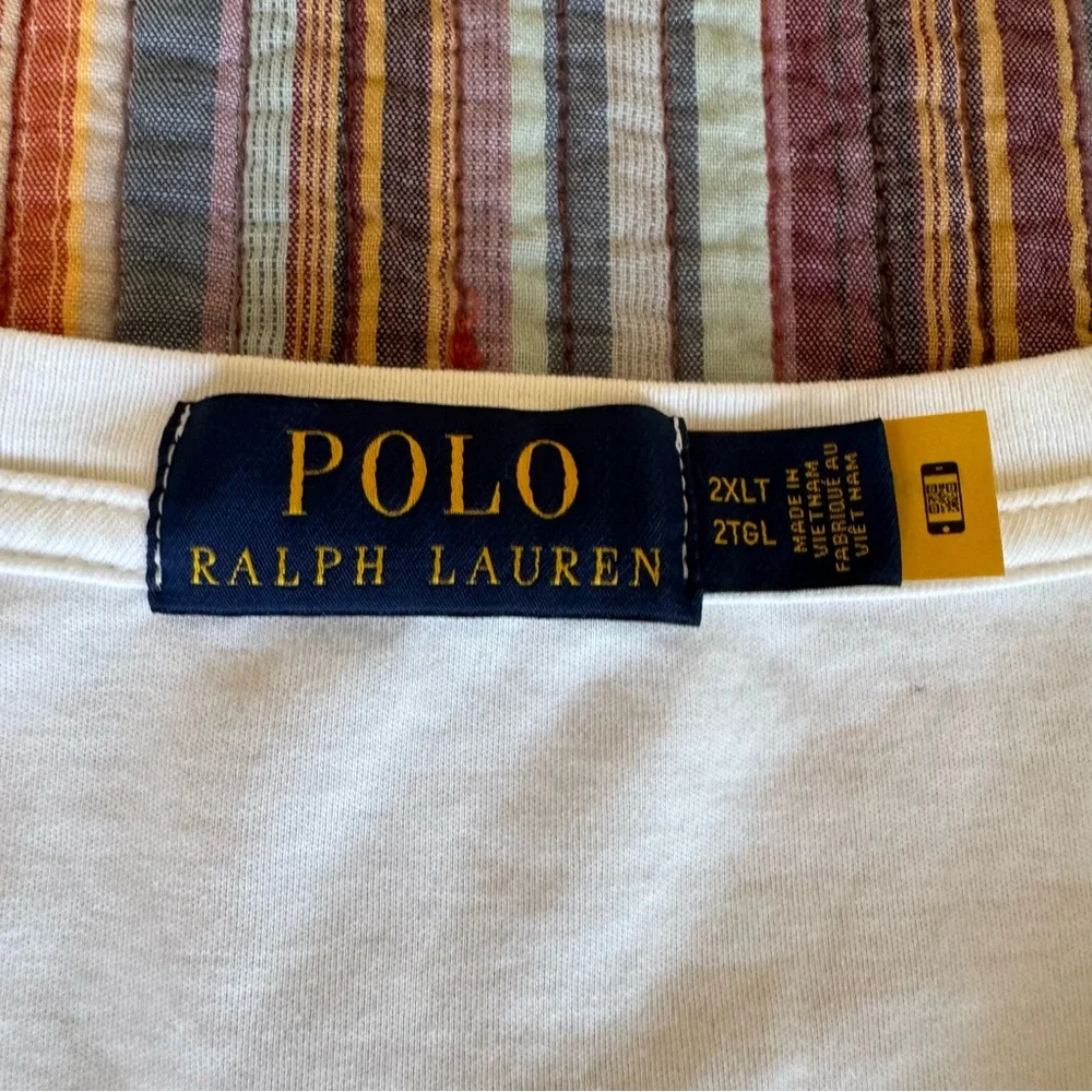 White Polo by Ralph Lauren Men's V-neck Short Sleeve T-shirt 2XLT NEW! - Picture 5 of 12